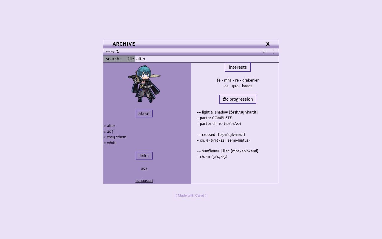 Carrd profile picture for @altering